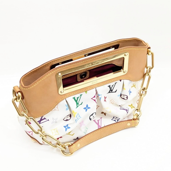 ✨️💎EXCELLENT CONDITION, Authentic Louis Vuitton Judy Pm White Multicolor - Picture 4 of 16